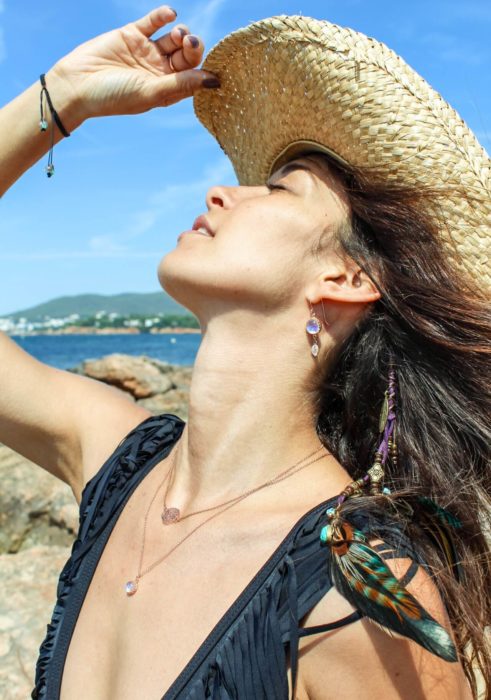 boho buffalo photoshoot in ibiza - female model Ibiza Elpromotions agency
